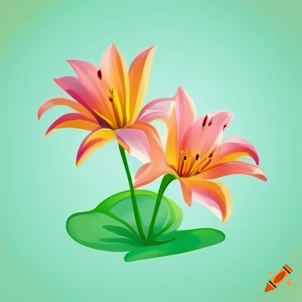 Lily pad with flower clip art