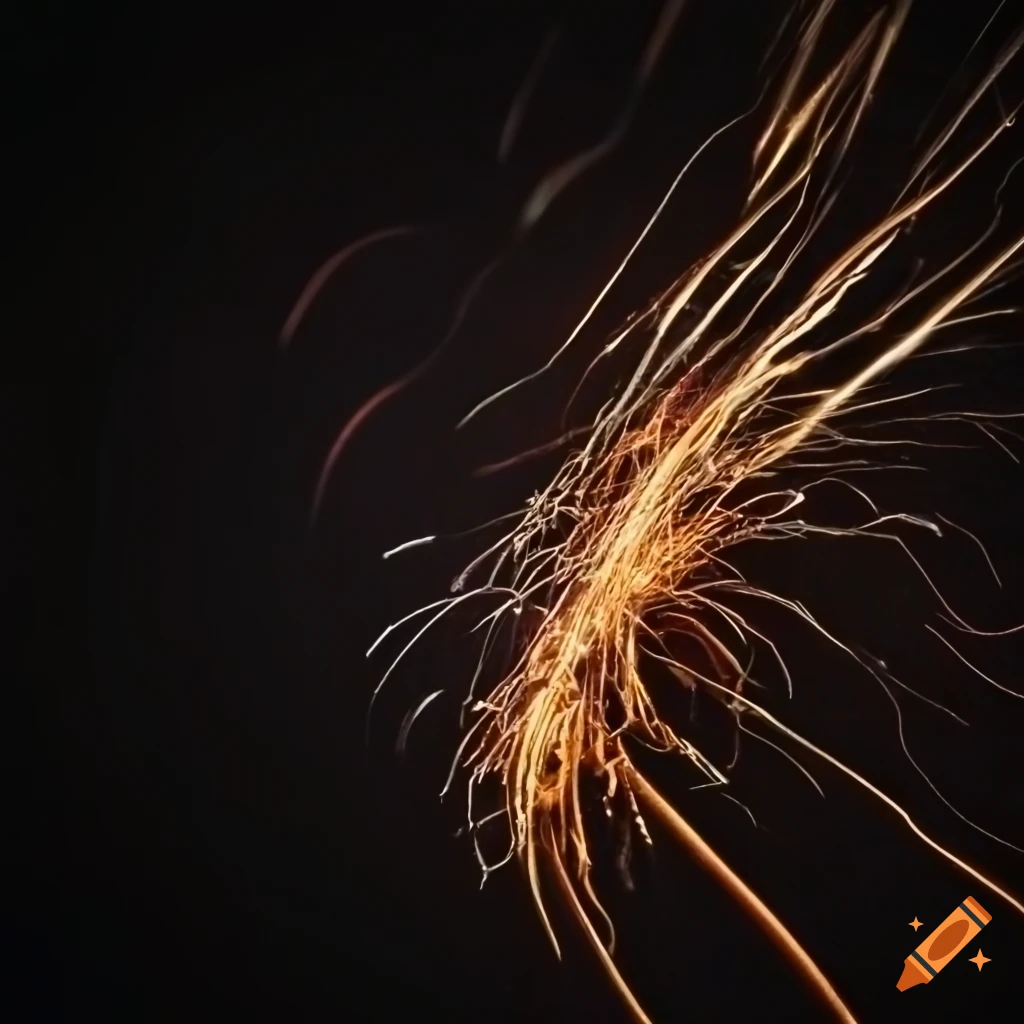 Metal sparks flying in the air