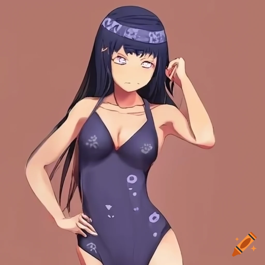 Hinata Hyuga in an orange swimsuit