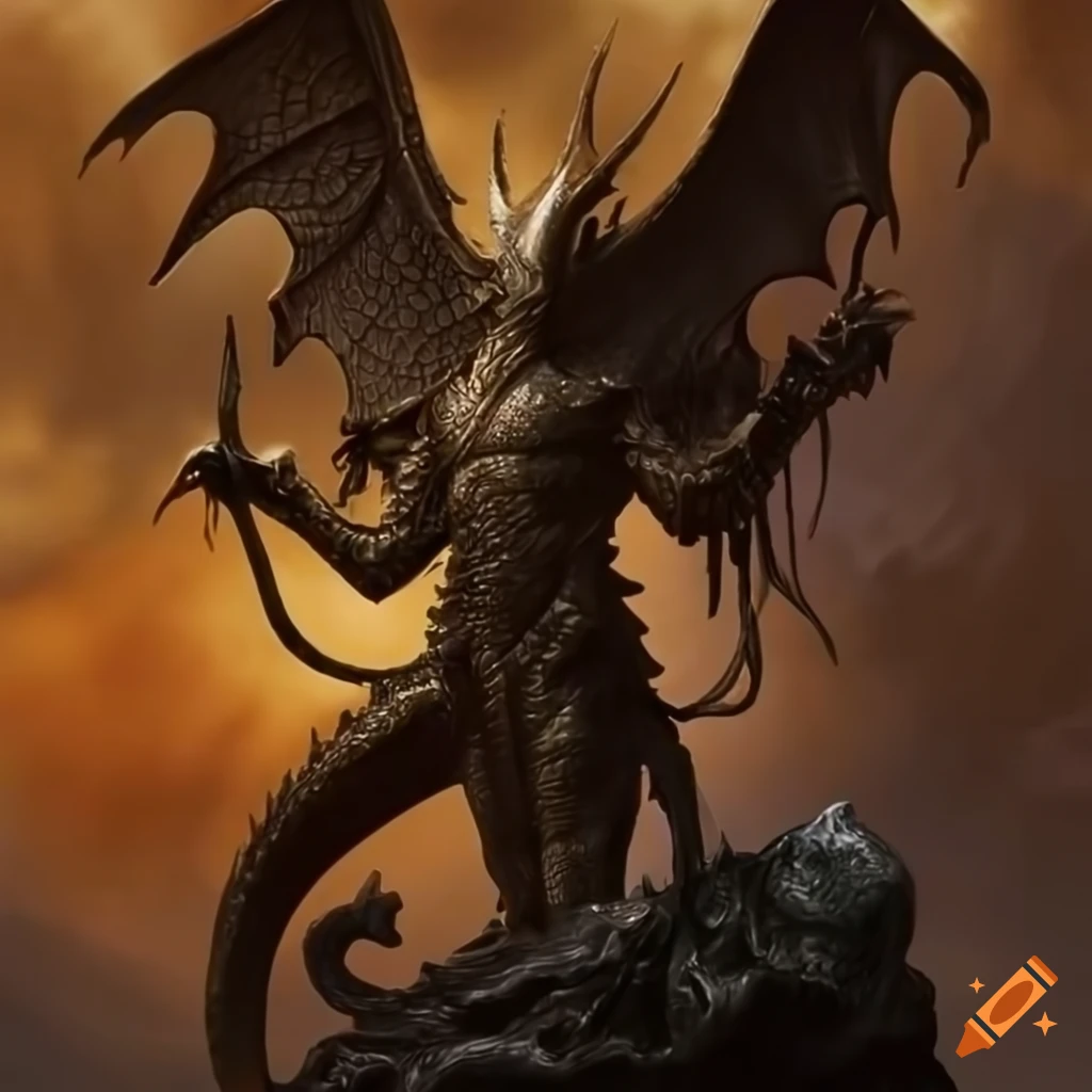 Bronze earth drakeling dragon humanoid with bronze scales