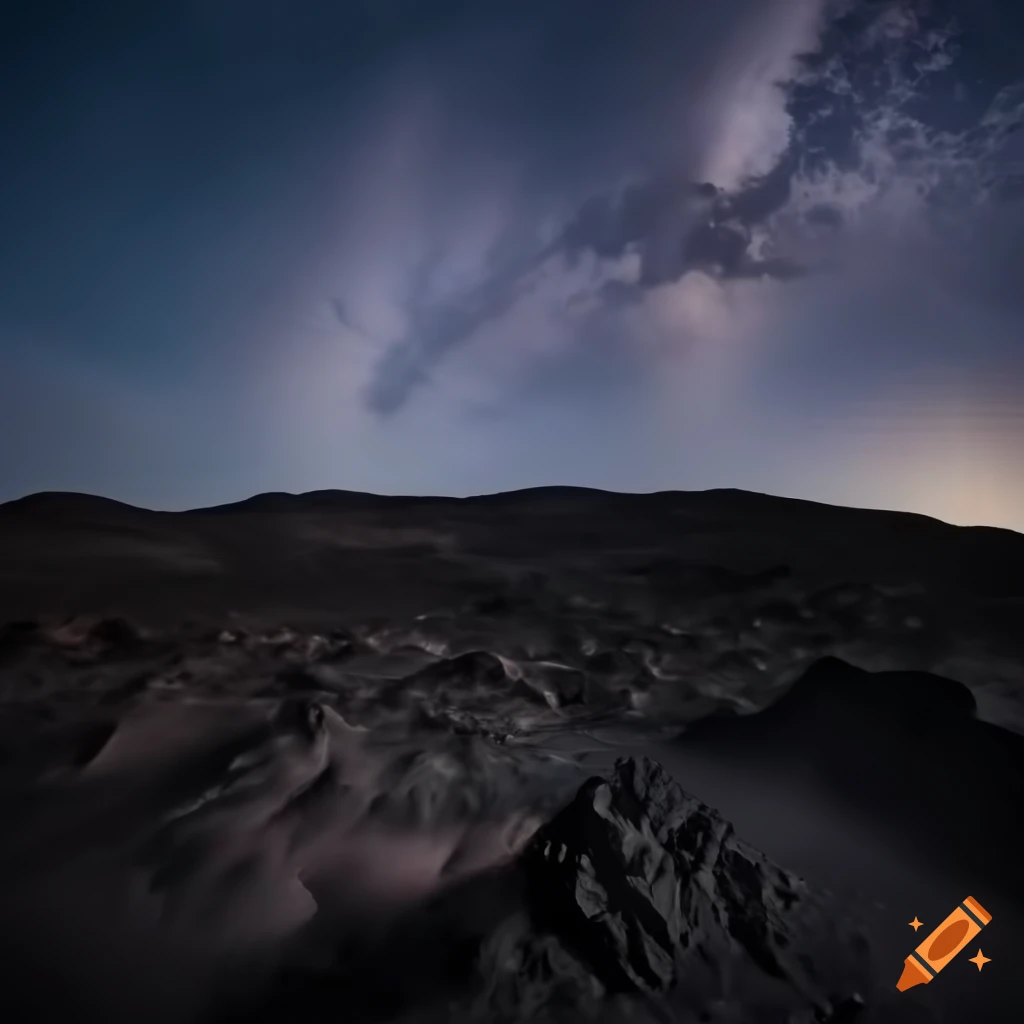 Vast blackened lifeless rocky desert