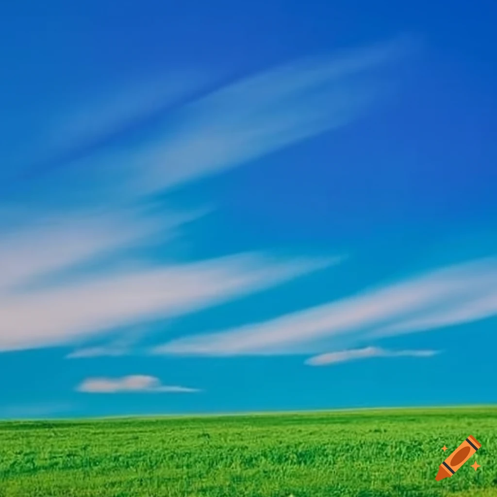 Field under a blue sky