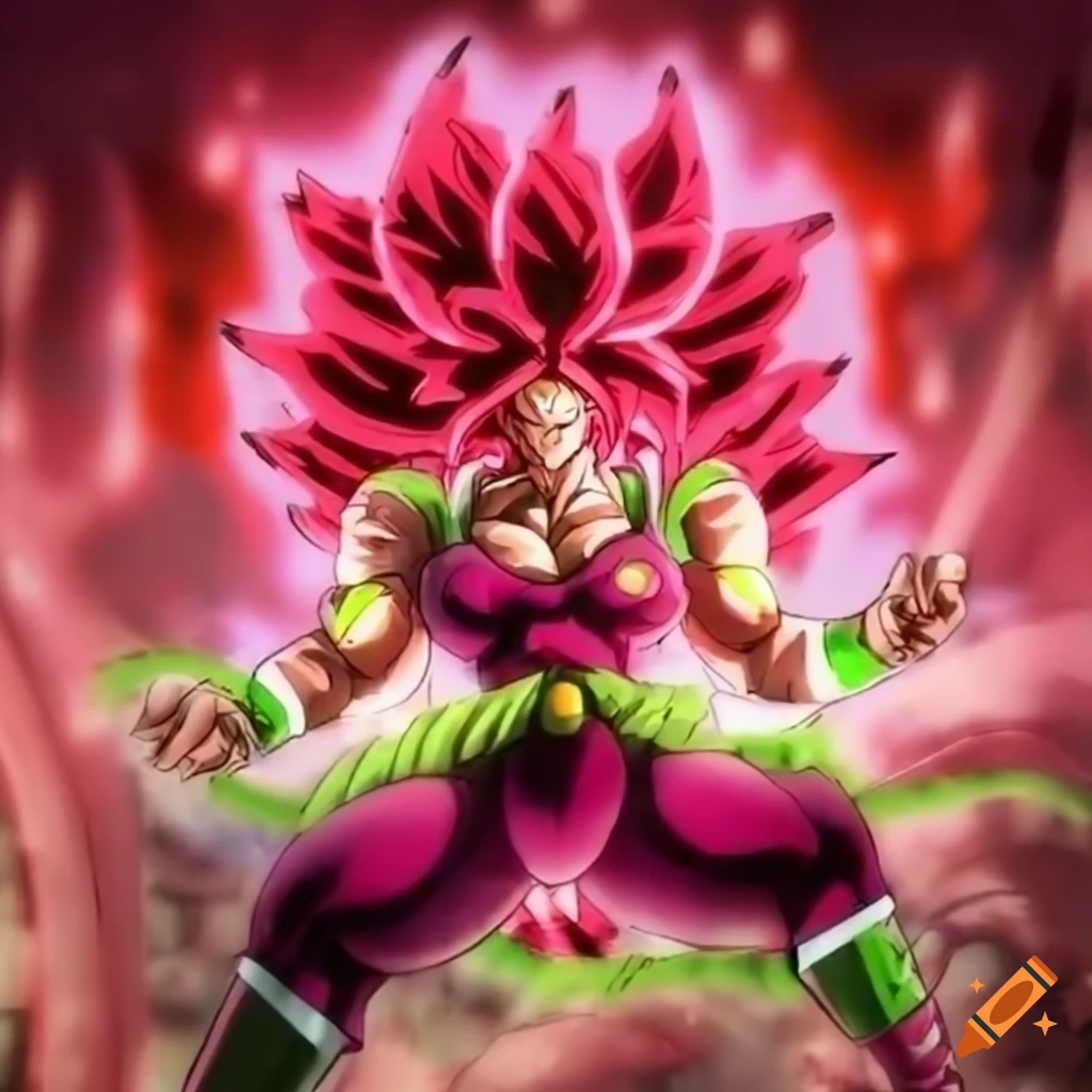 80s anime style Broly in infrared colors