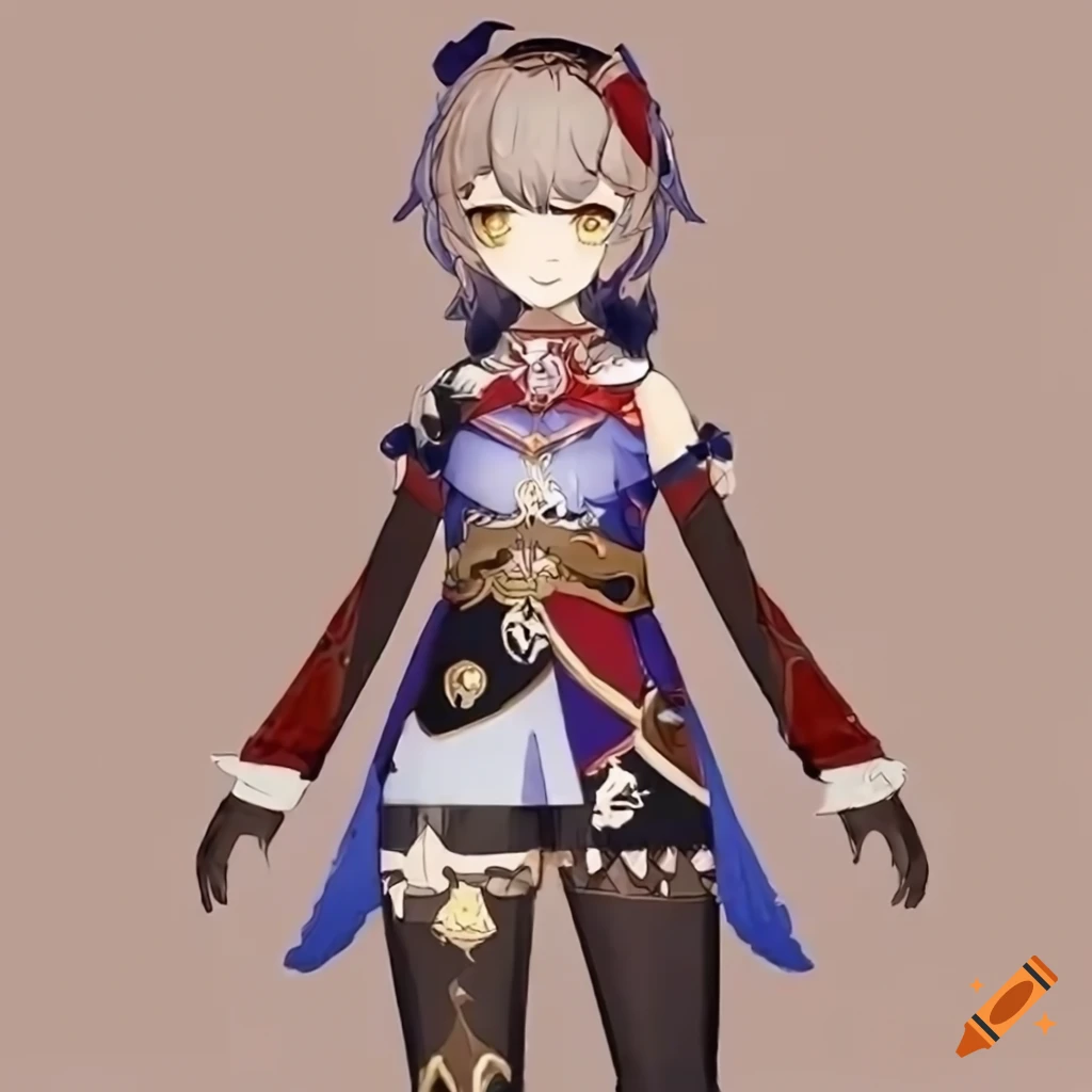 Genshin character in stylish outfit design