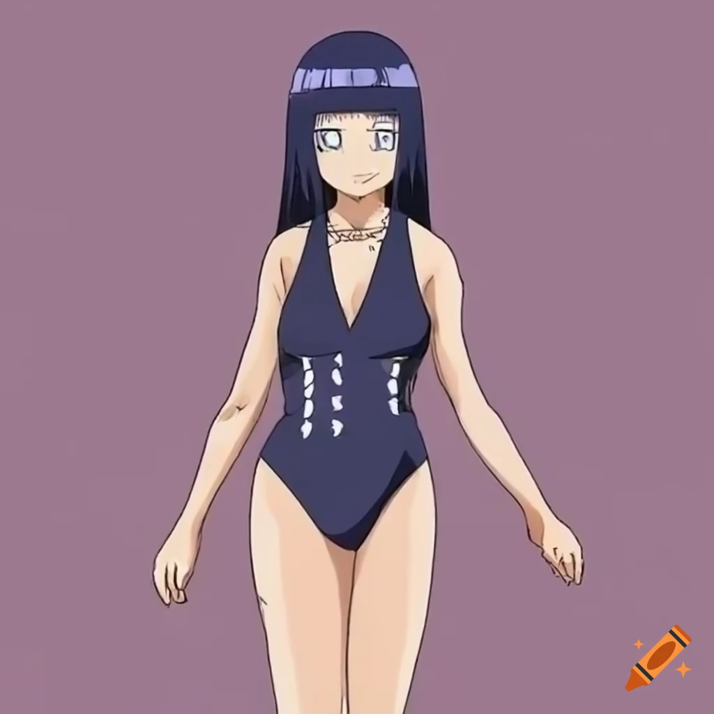 Hinata Hyuga in an orange swimsuit