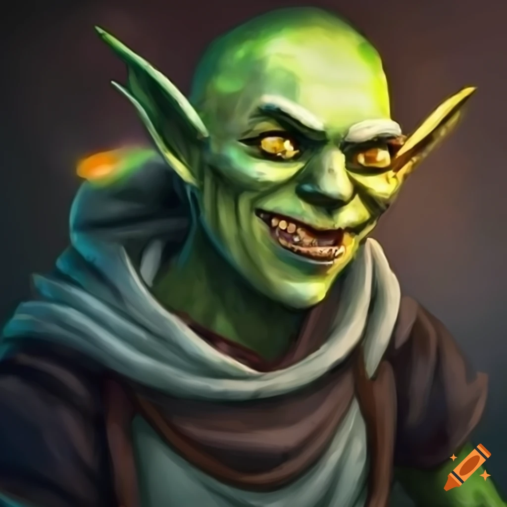 Twitchy goblin with rainbow eyes