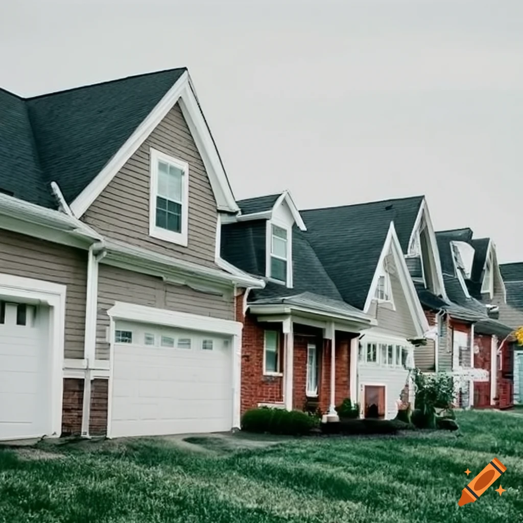 Residential area with small one-story housing units in Toledo, OH style
