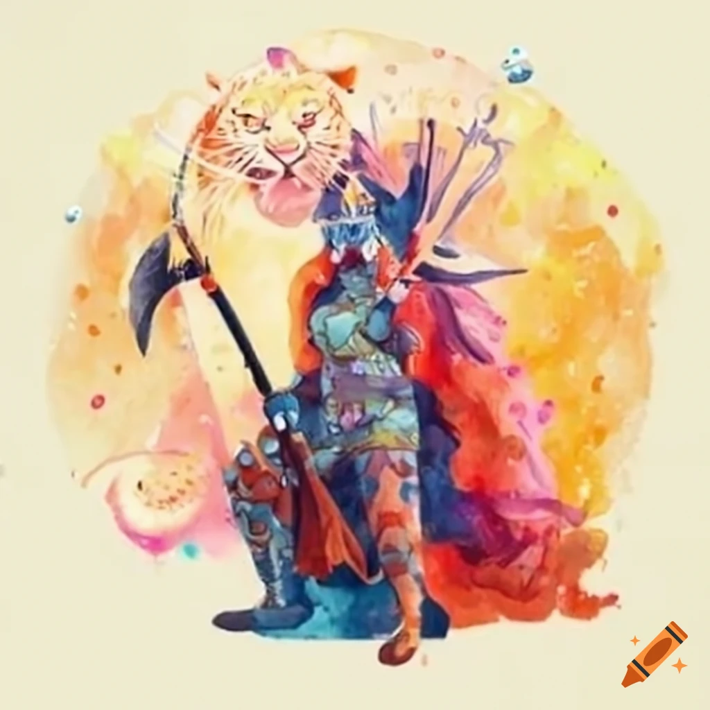 Enchanting dream warriors with a white tiger
