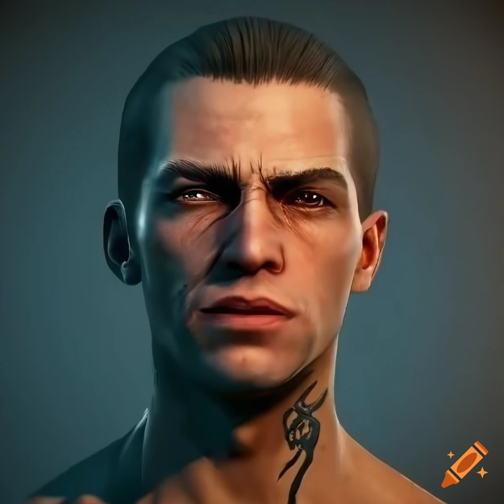 Character portrait in a battlefield with cinematic lighting and intricate details