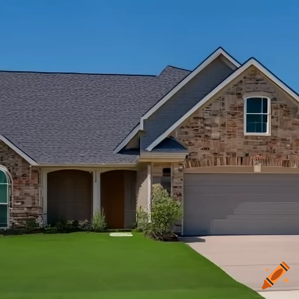 Ultra-realistic 4K photo of a new suburban house roof in Texas