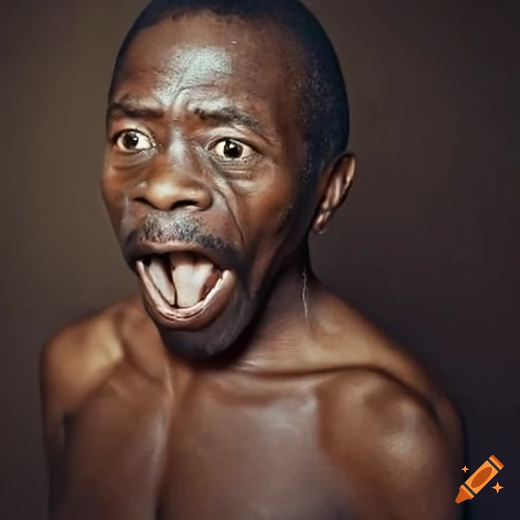 Shocked African American man from the 1980s