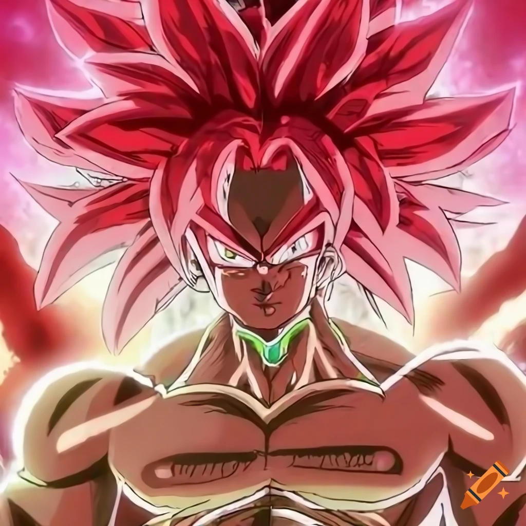 80s anime style Broly in infrared colors