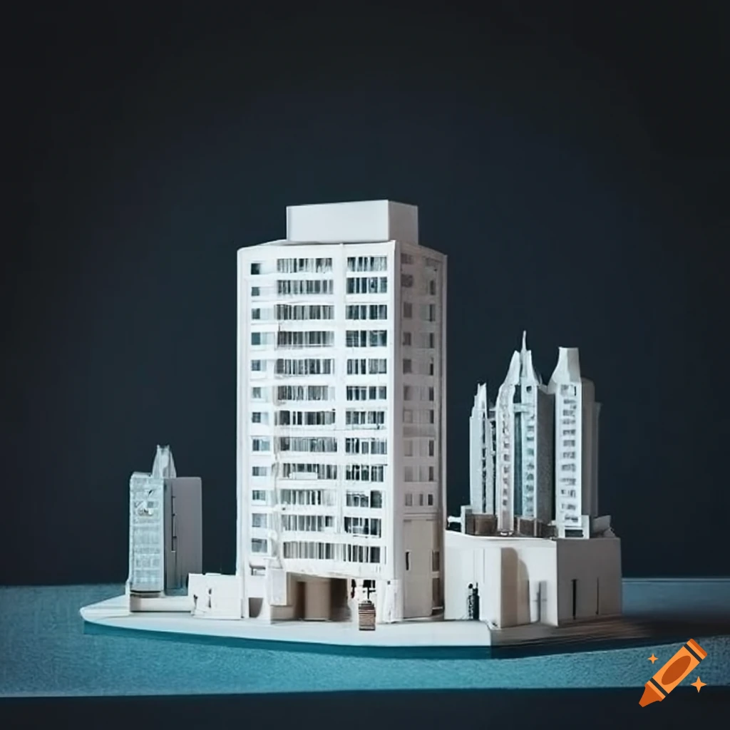 White architectural city model