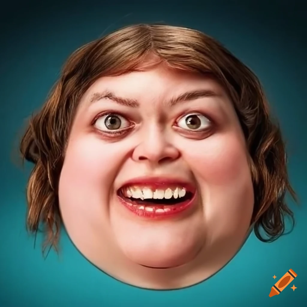 Angry expression on an overweight person's face