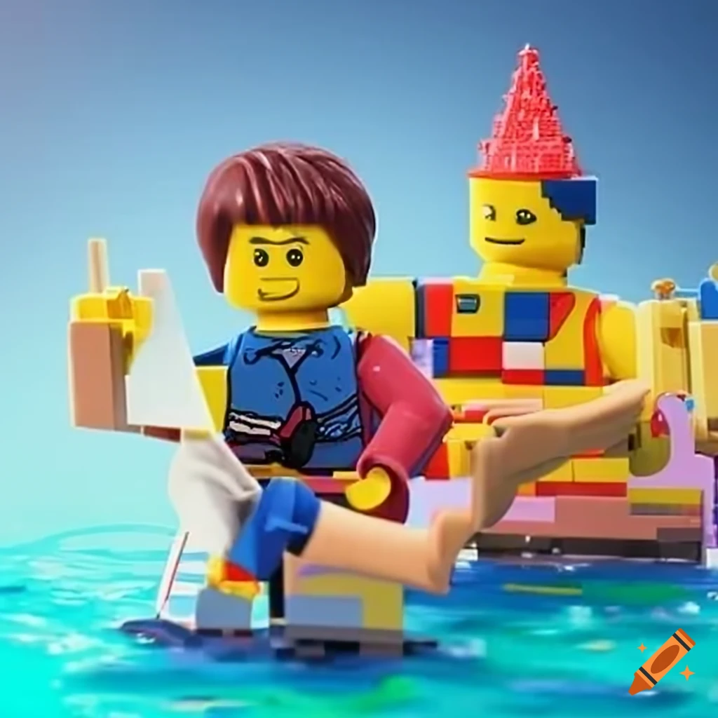 Invitación de cumpleaños con temática Lego para Cesar Andres