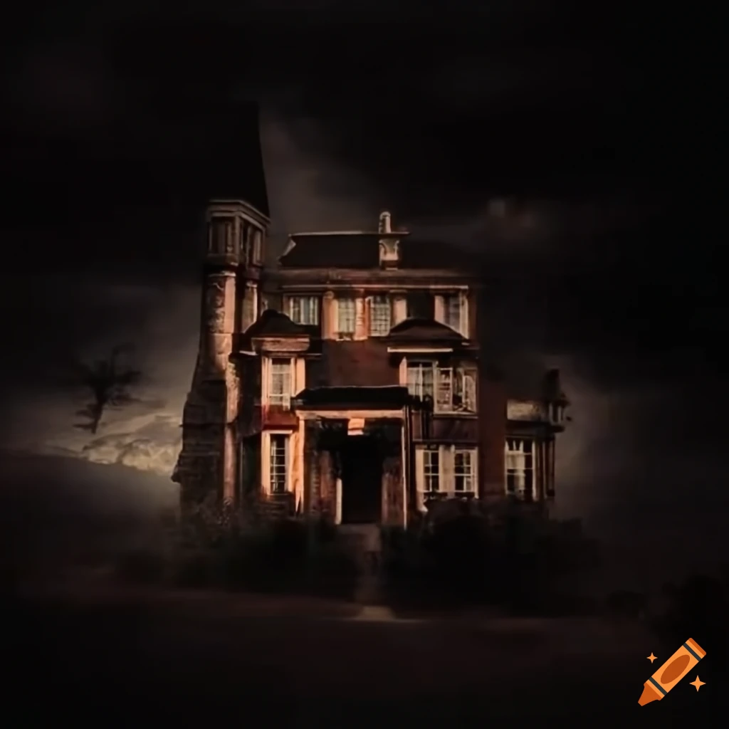 Old mansion captured with vintage camera aesthetic