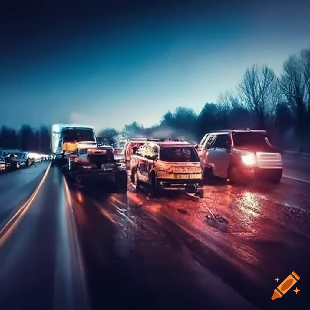 Car pile-up on Interstate 95