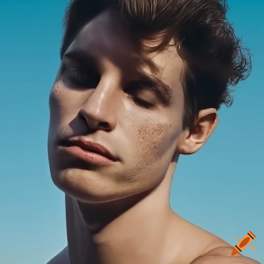 Young man with sun-kissed skin and swimmers build