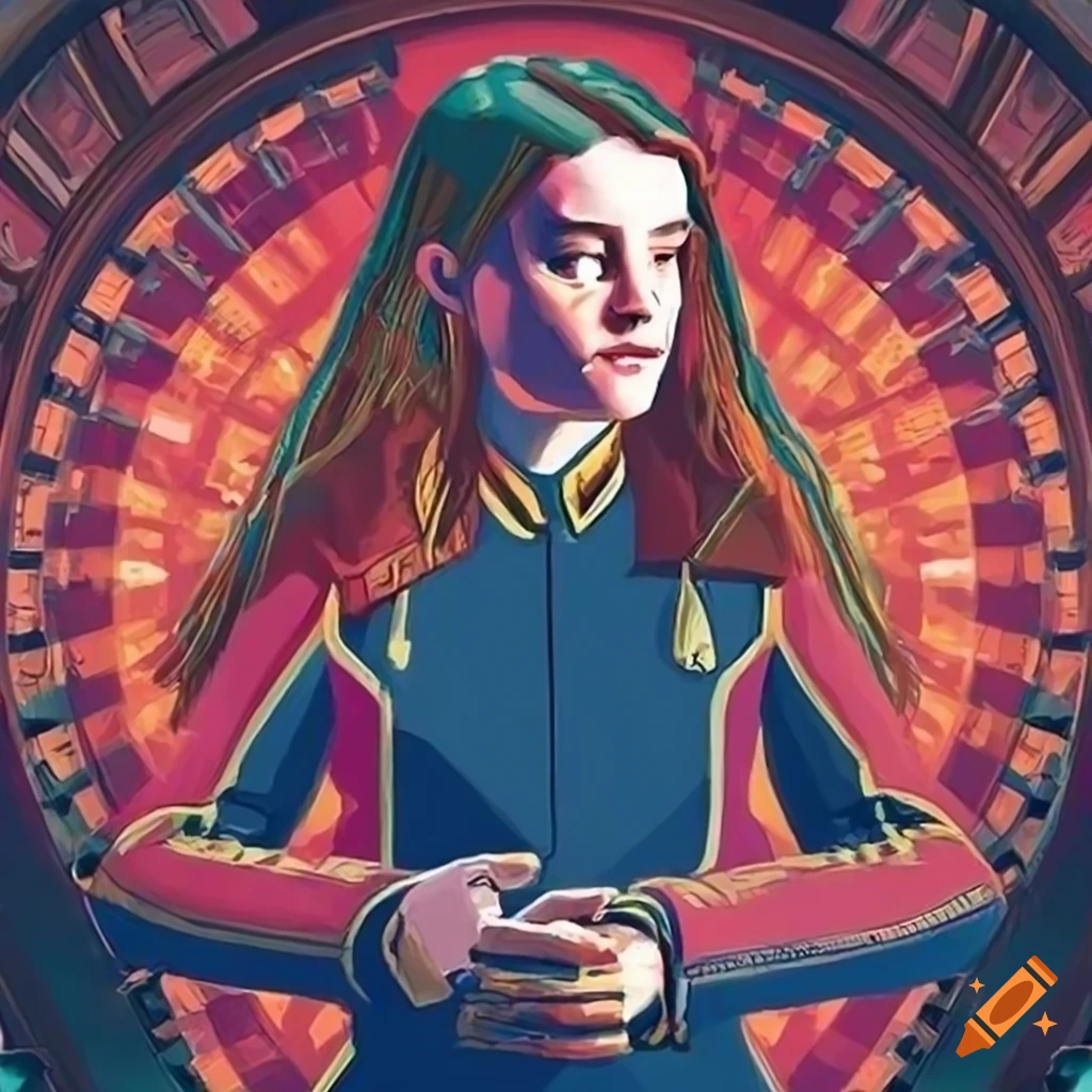 Young Sigrid as a Starfleet cadet in Star Trek Discovery movie poster art