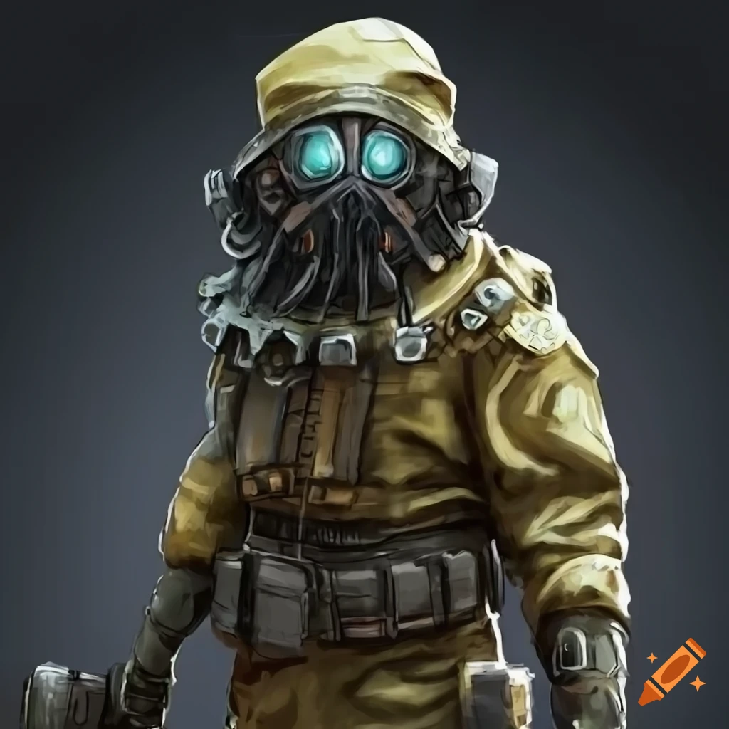 Dieselpunk hazmat soldier