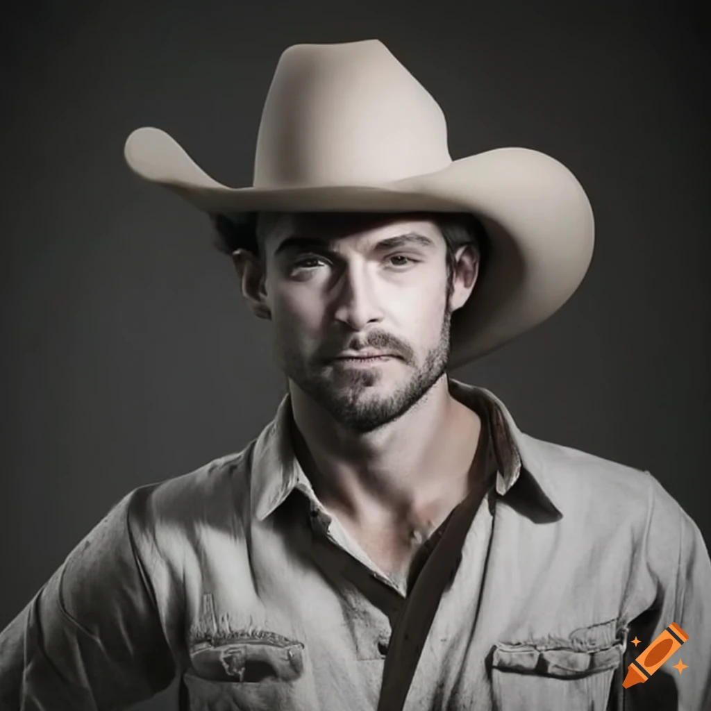 Handsome cowboy in a desert setting