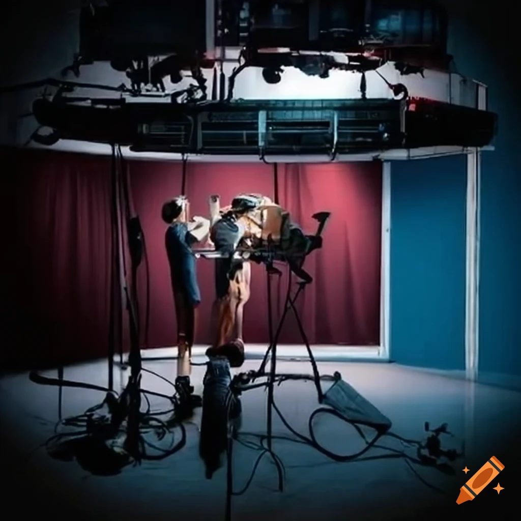 TV studio filming a documentary with cameras