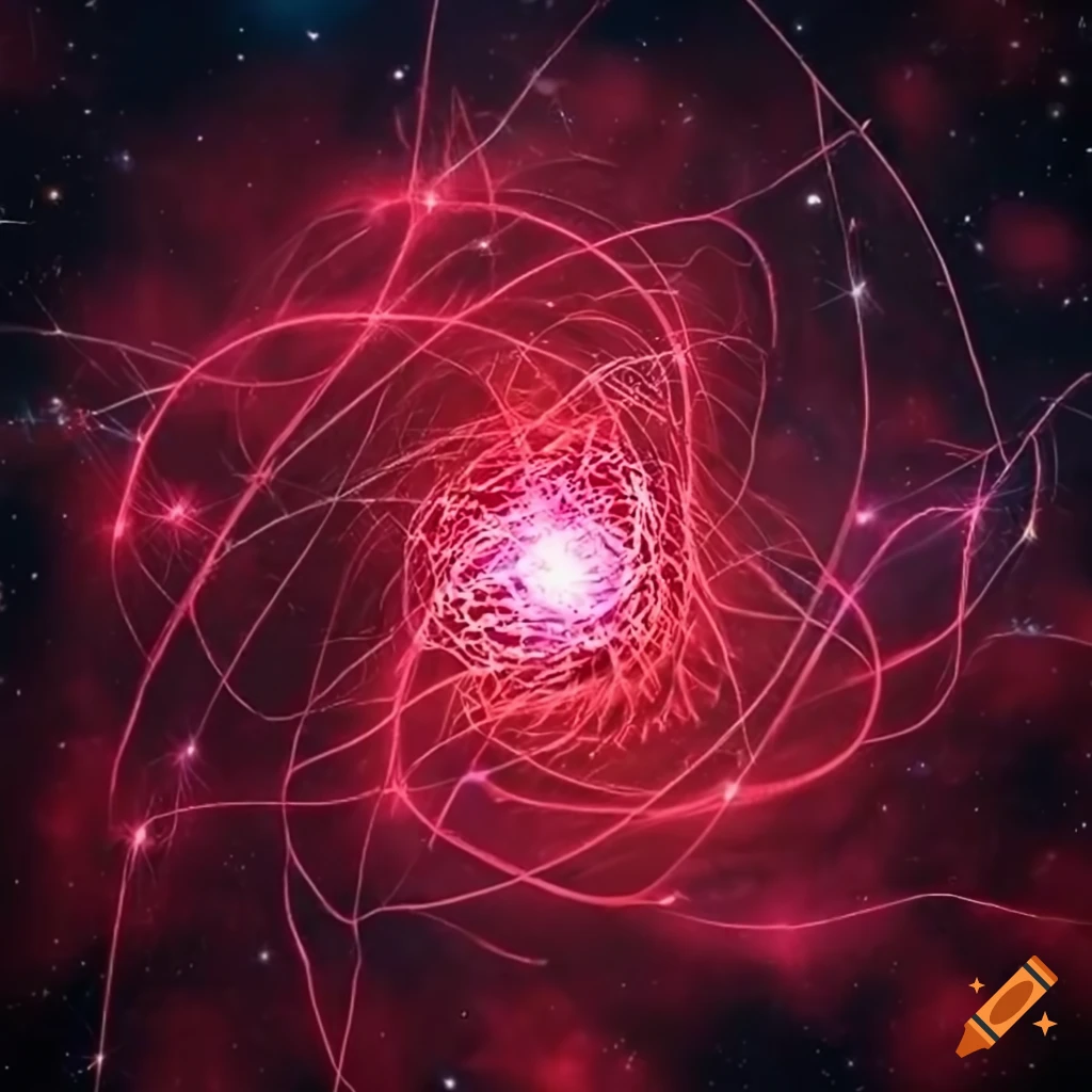 Cosmic eagle made of luminous red fibers connecting the universe