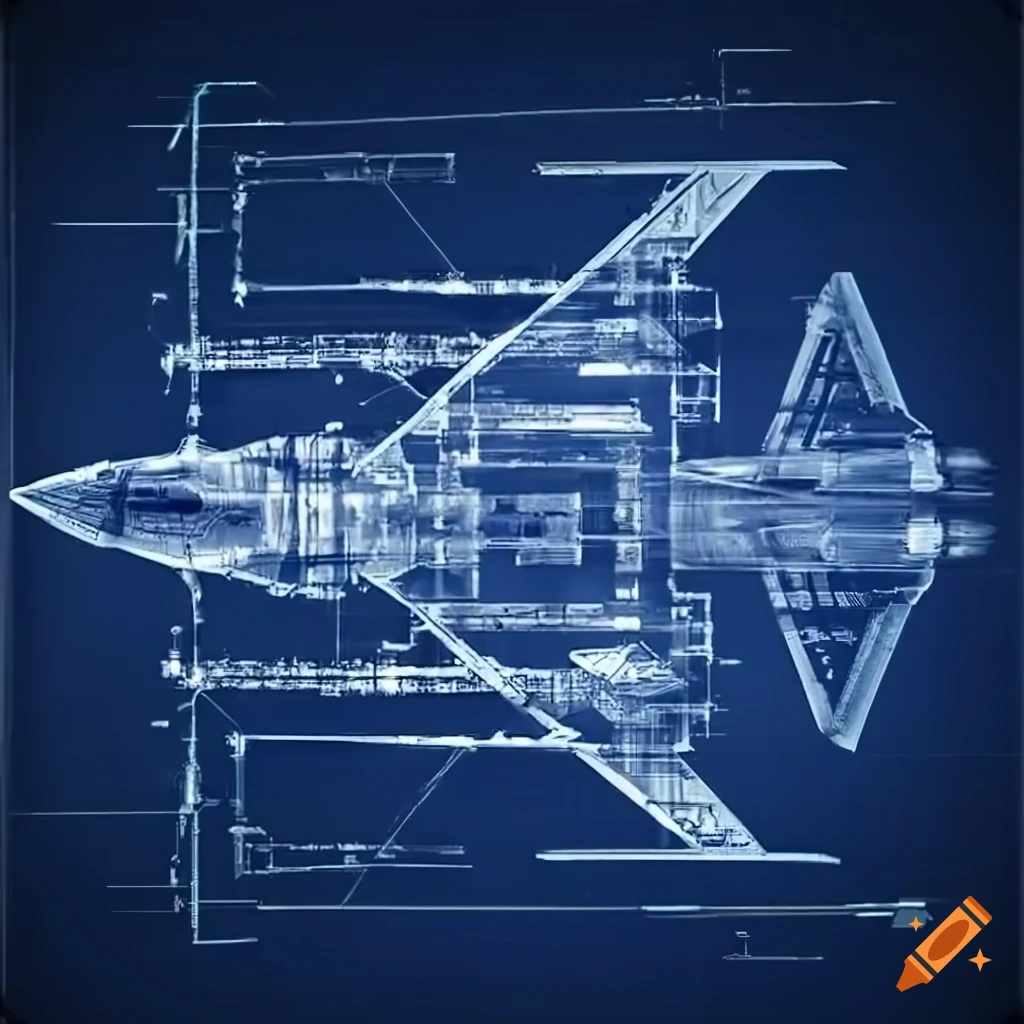 Modern fighter jet system blueprint