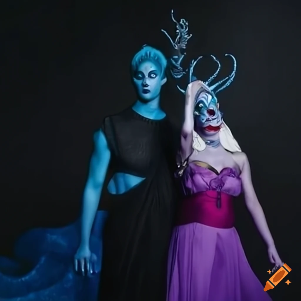 Disney's Hades and Ursula in a thoughtful pose, possibly scheming