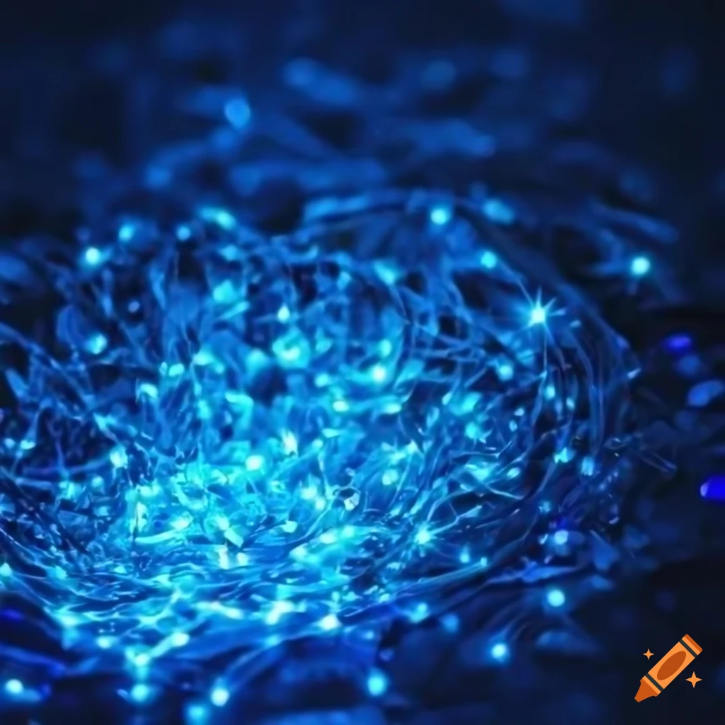 Blue LED lights on a fancy background