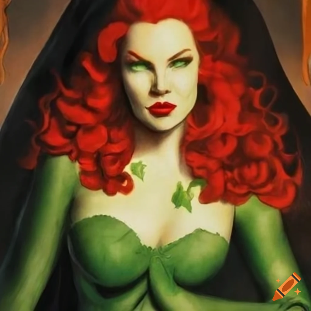 Poison Ivy Batman villain art by Norman Rockwell