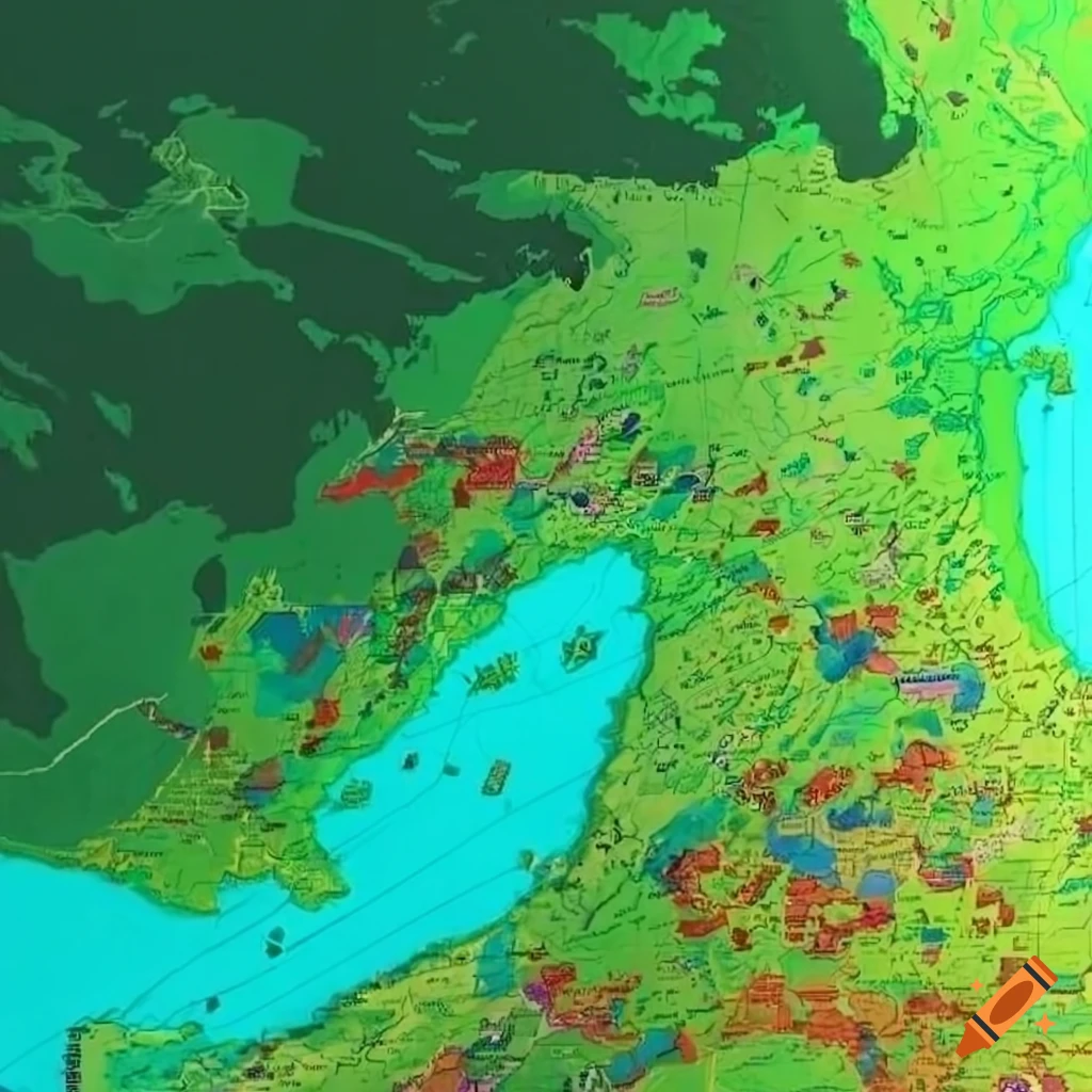 Map with giant land mass