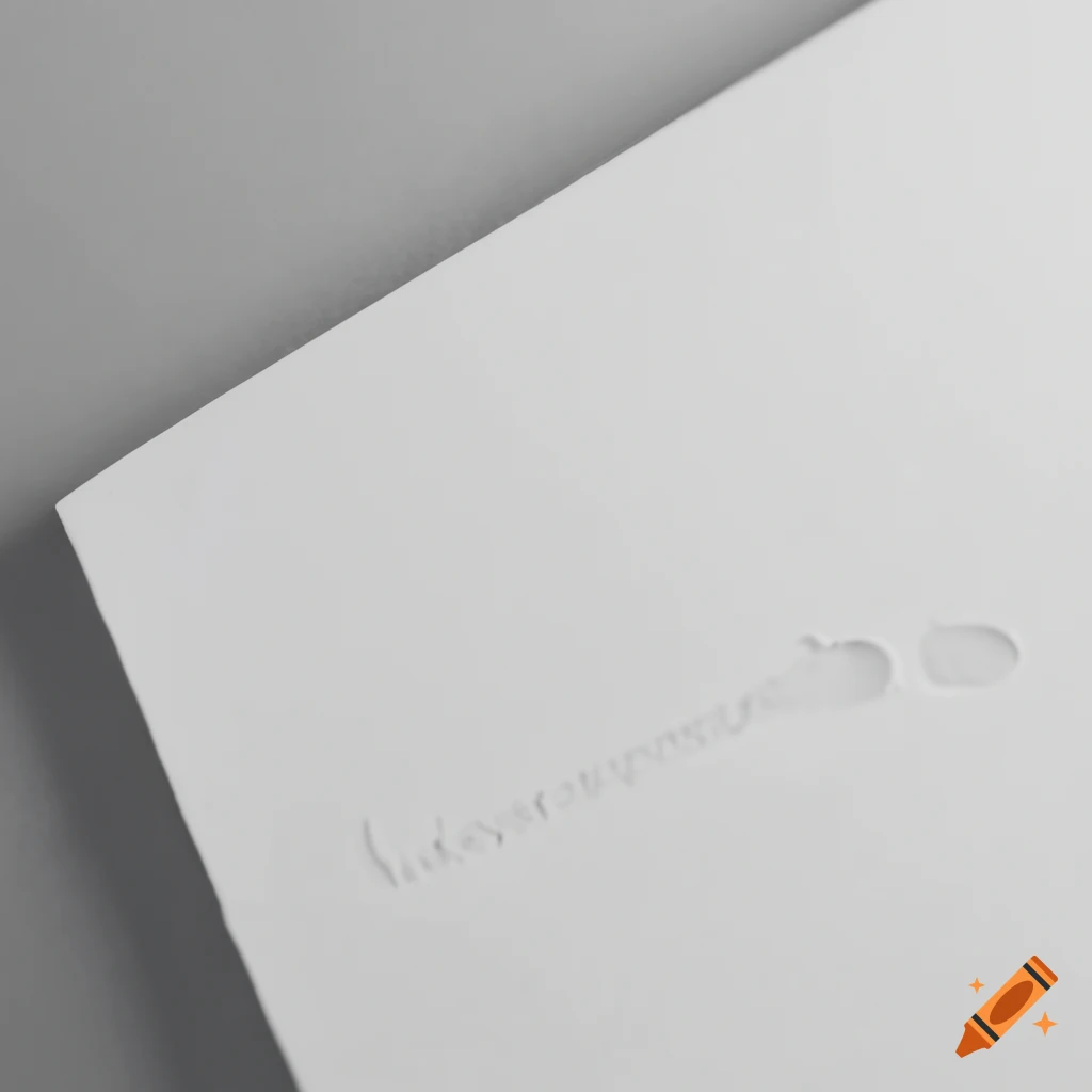 Embossed white text on A5 paper: "White is calm, But isn't calm chaos?"