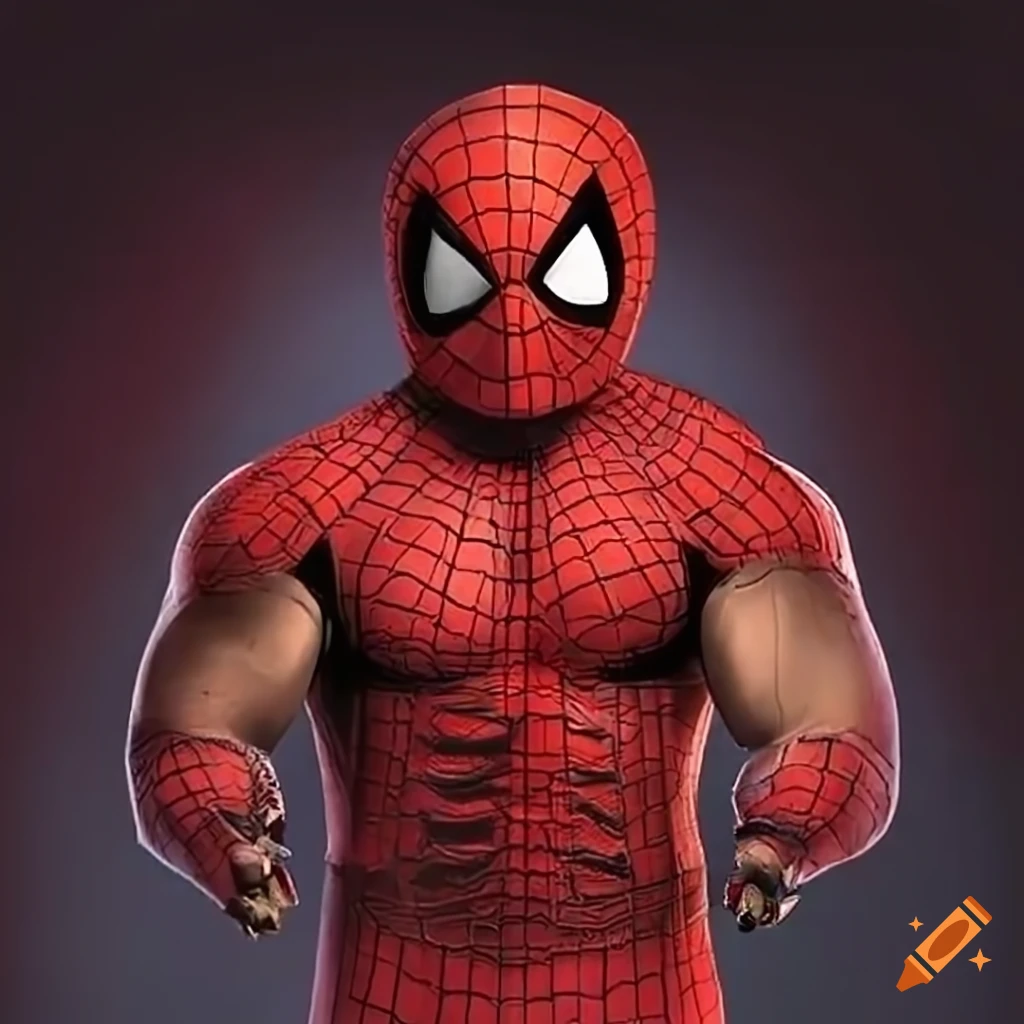 Spider-Man in Nacho Libre outfit with traditional mask and colorful luchador costume