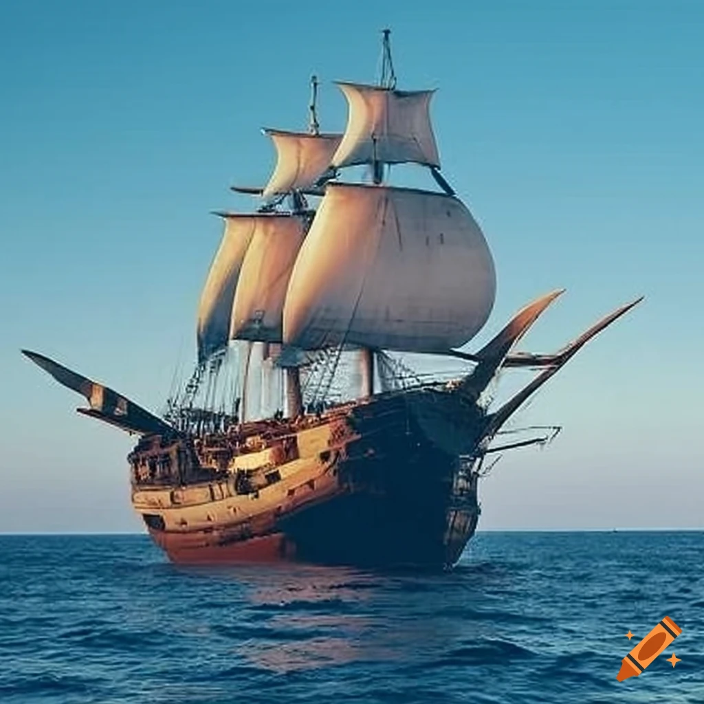 Two ships approaching the coast