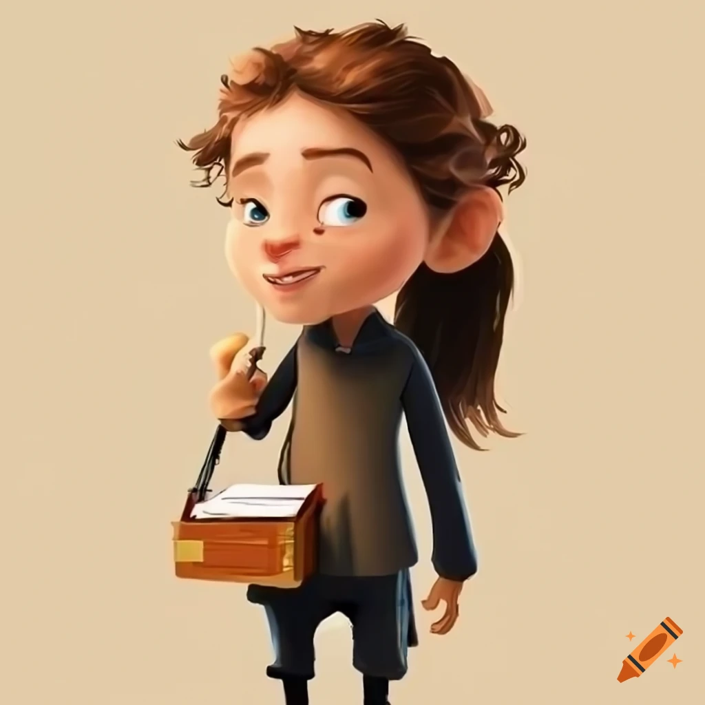 Witty German student cartoon character avatar