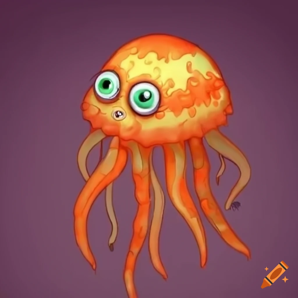 Orange jellyfish from My Singing Monsters game