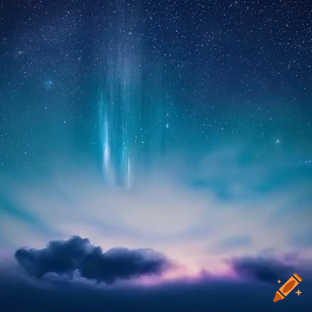 Starry sky with ethereal clouds in a mesmerizing night scene on Craiyon