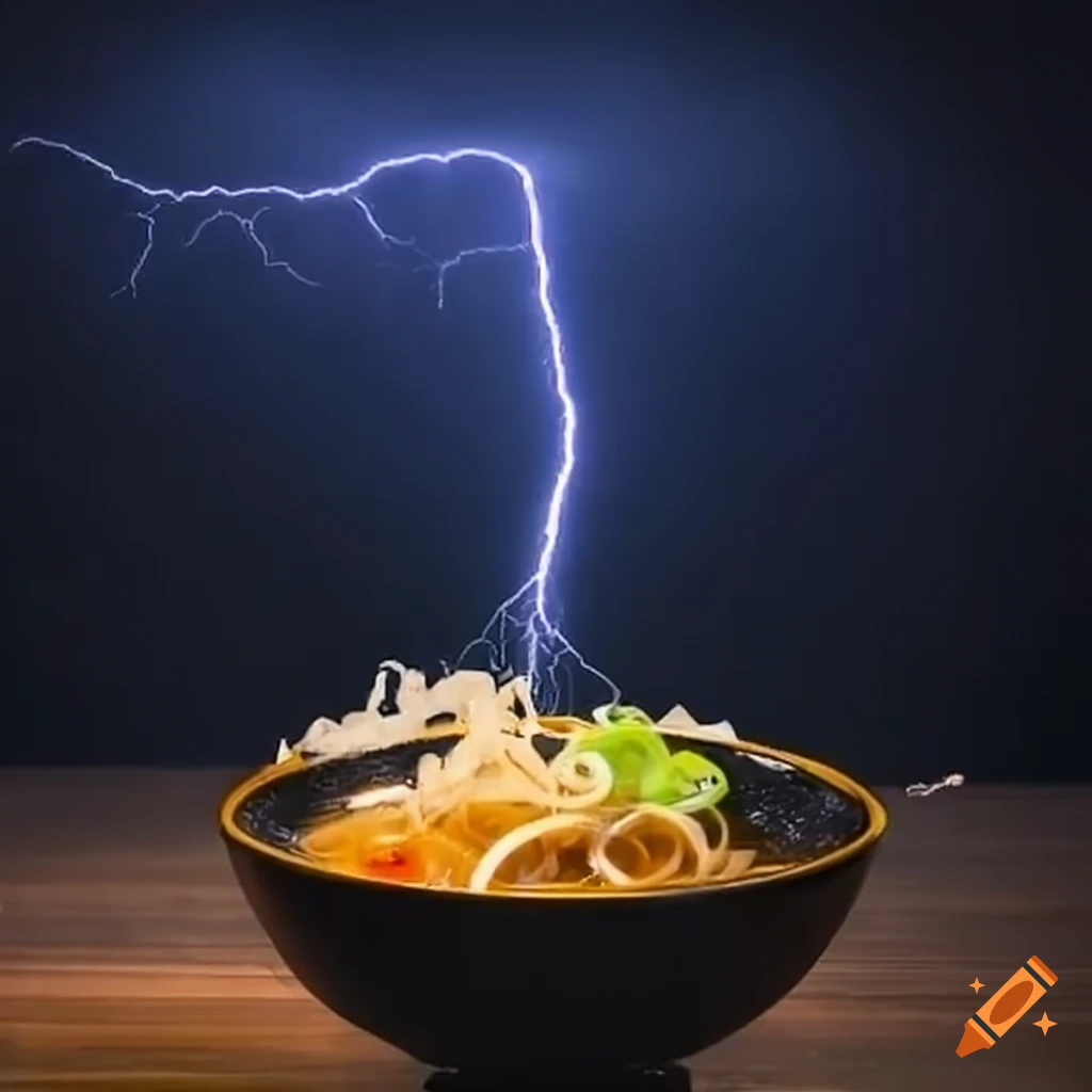 Ramen bowl struck by lightning