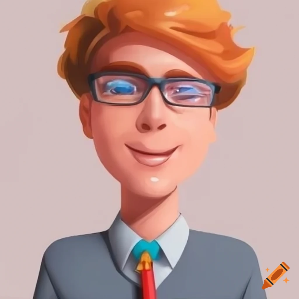 German male student cartoon avatar