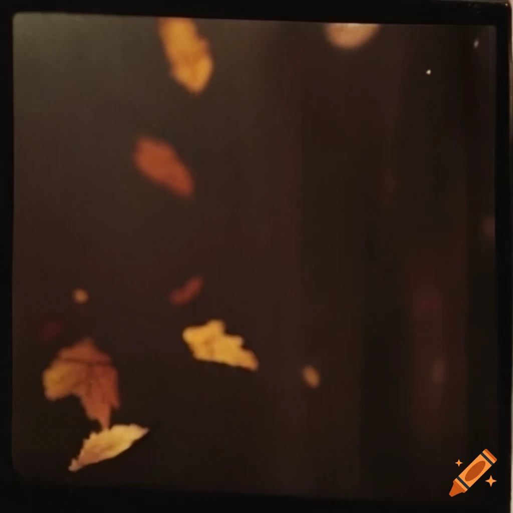 Autumn falling leaves herbarium in a vintage dark setting