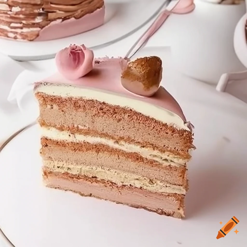 Simple aesthetic cake with realistic textures on a natural decor setting