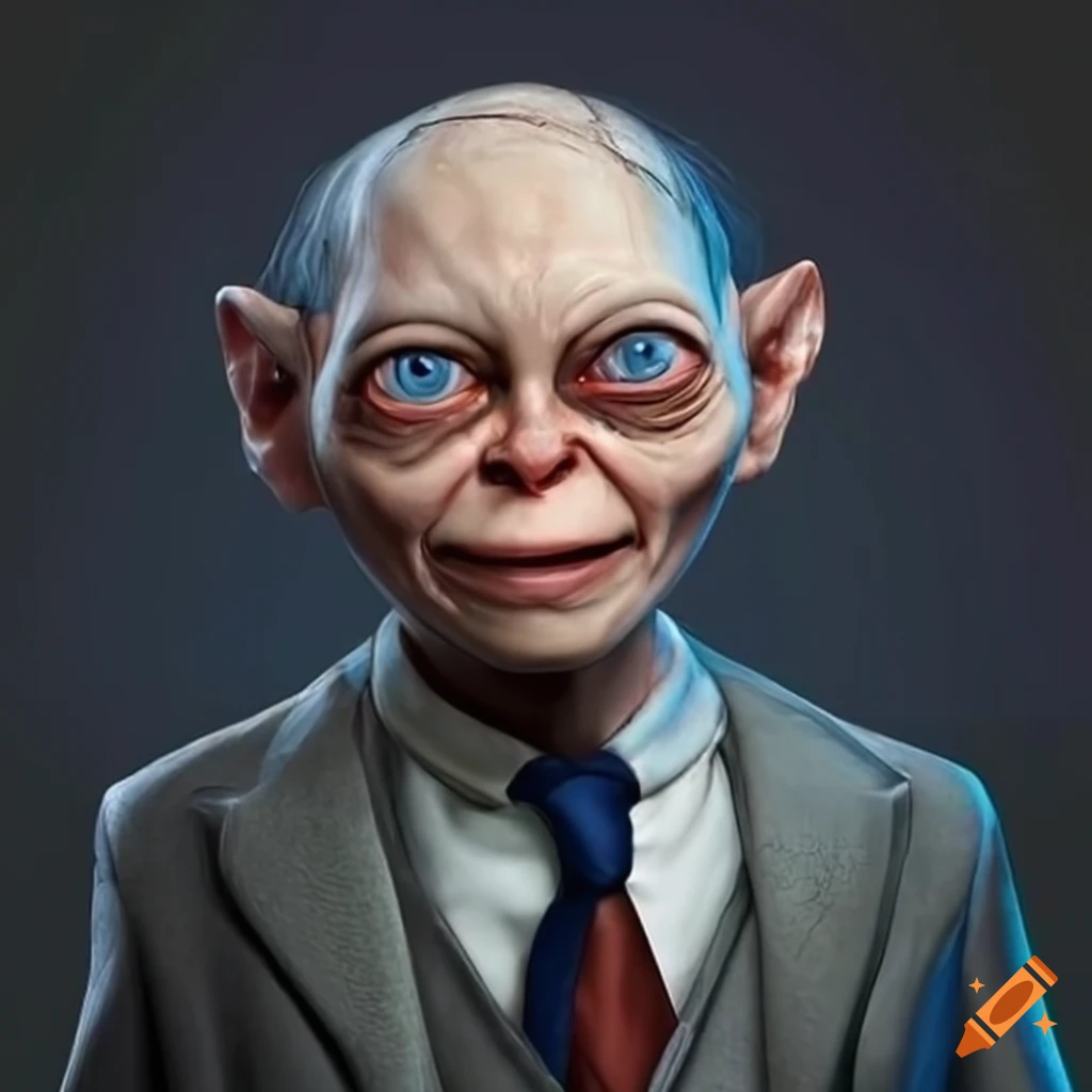 Gollum wearing a suit