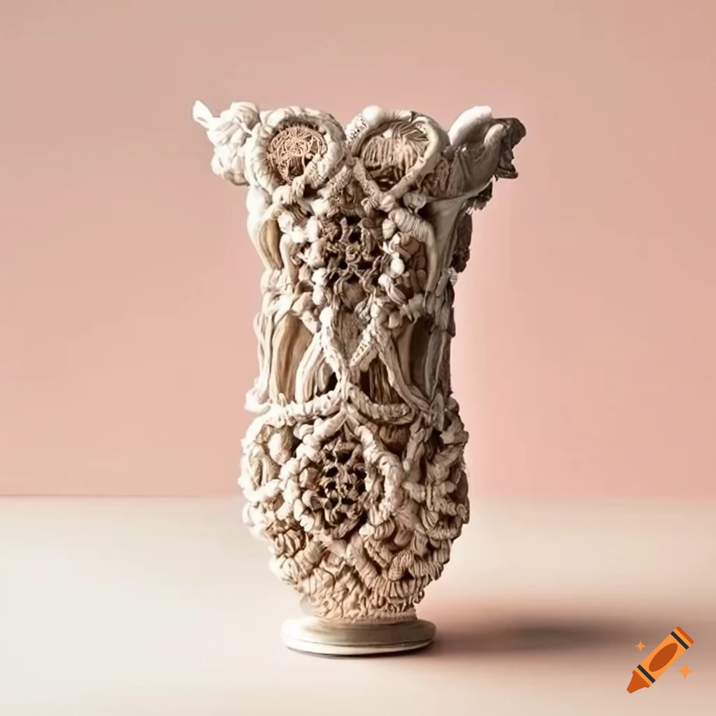 Rococo macrame vase