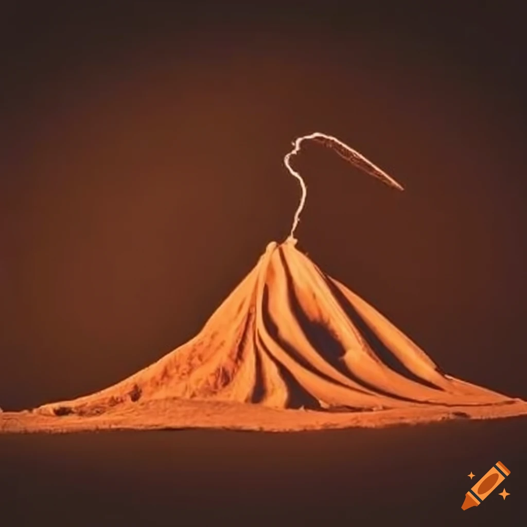 Cinnamon spice falling from a bottle forming mountains in logo design