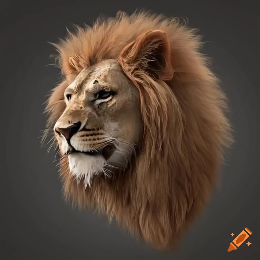 Mythical creature with lion body and bird head in harmony