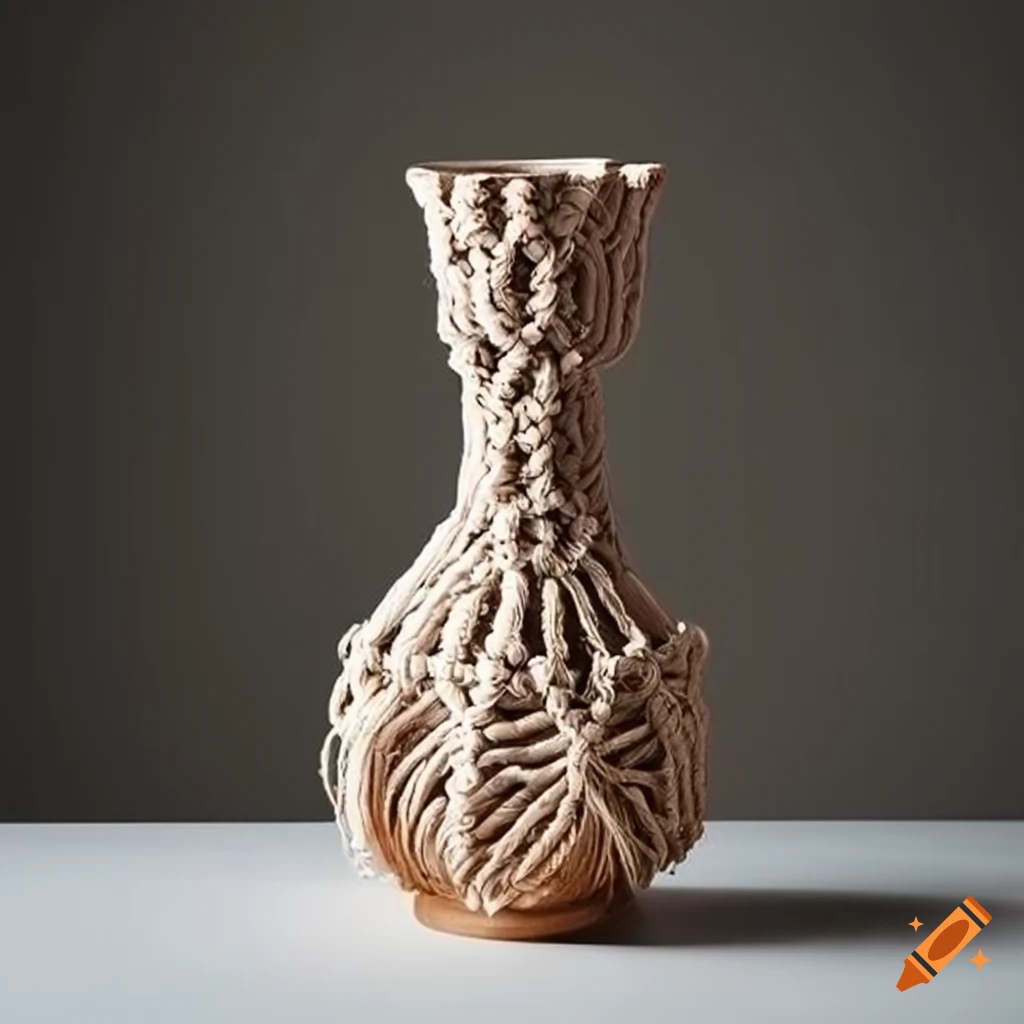 Rococo macrame vase
