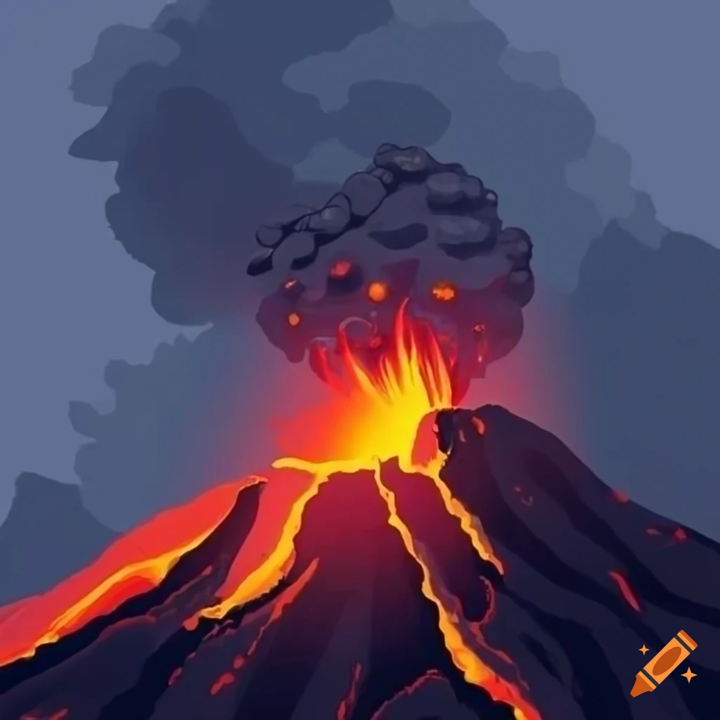 Volcanic eruption survival background