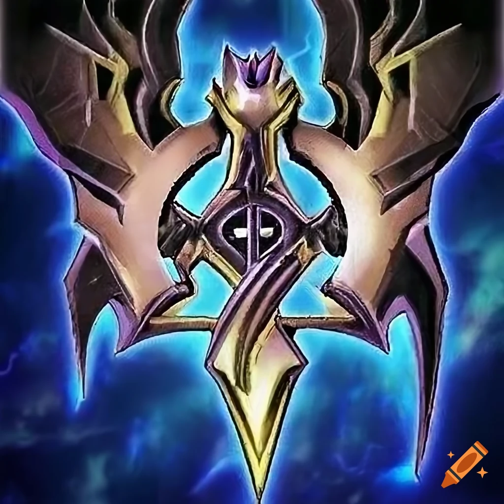 Mechanical Raidraptor Symbol absorbing lightning in a Yu-Gi-Oh setting