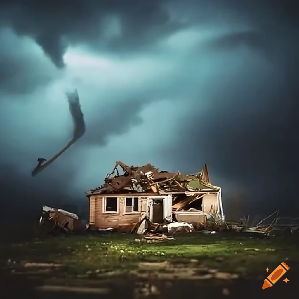 House destroyed by a tornado